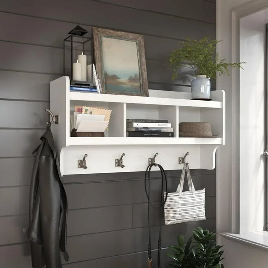 Wall Mounted Coat Rack with Shelf