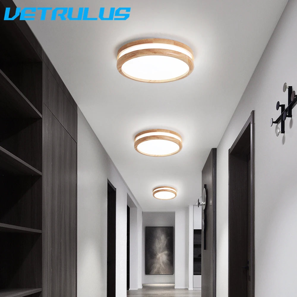 Modern Wooden Led Ceiling Lamp