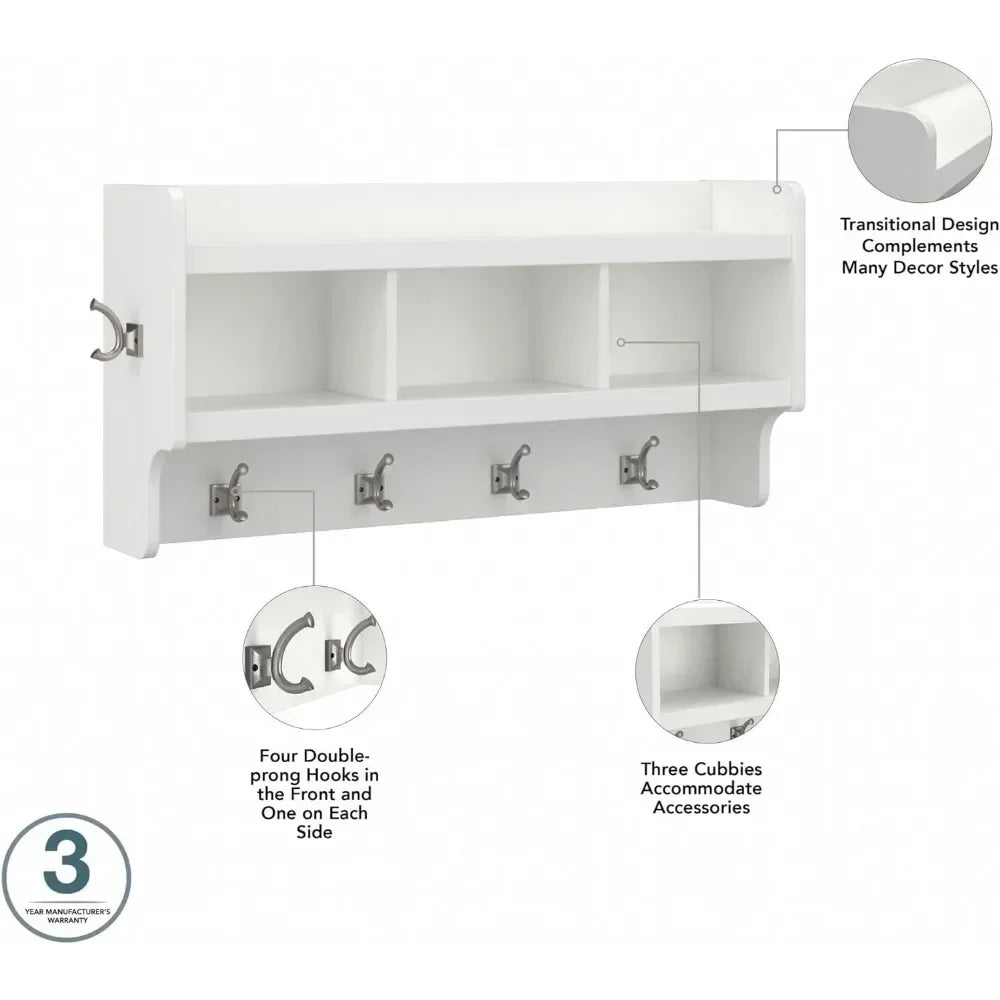 Wall Mounted Coat Rack with Shelf