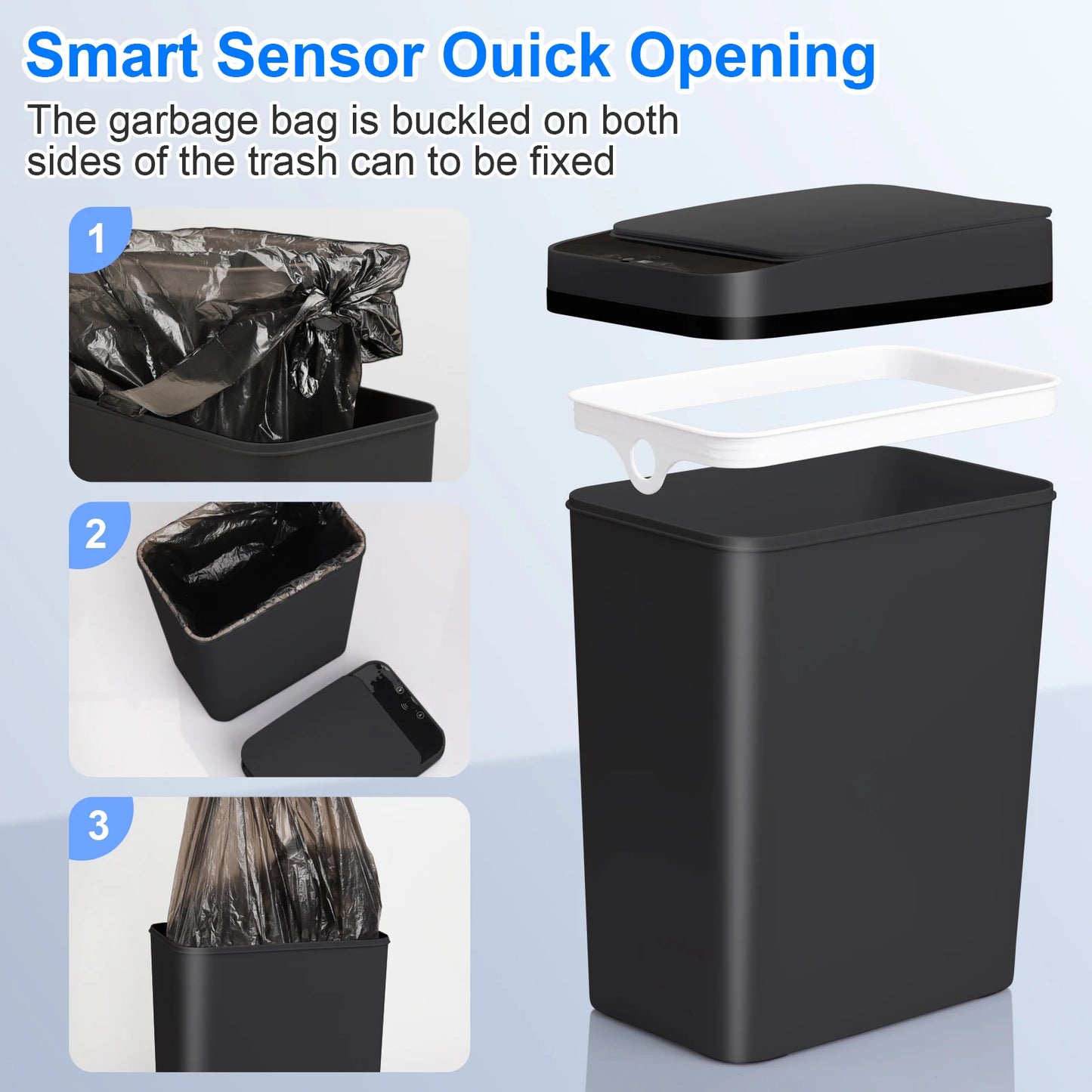 Touchless Trash Can with Motion Sensor