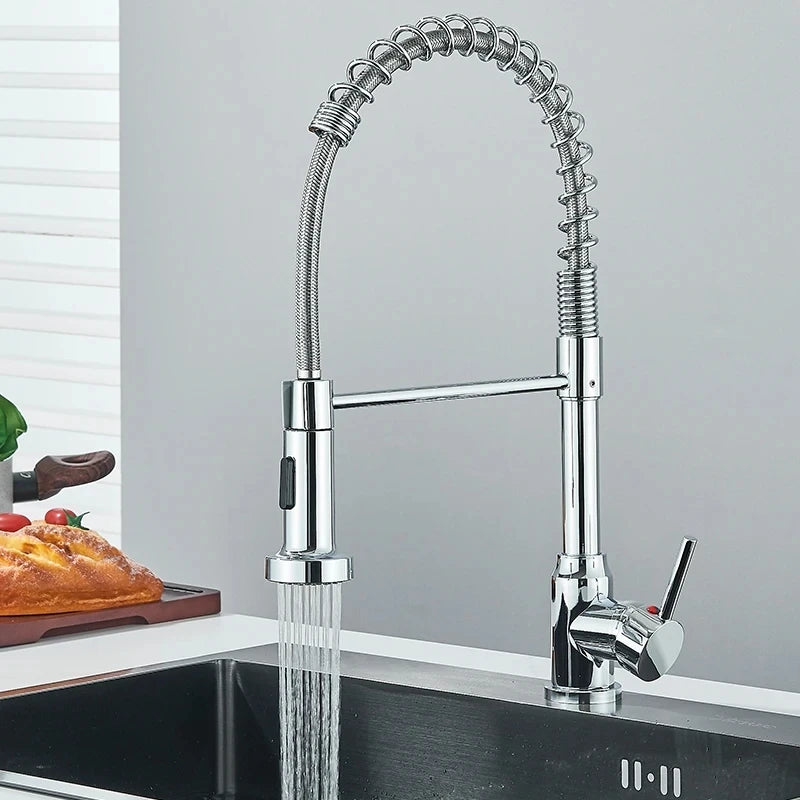 Kitchen Faucets with Stream and Spray Head