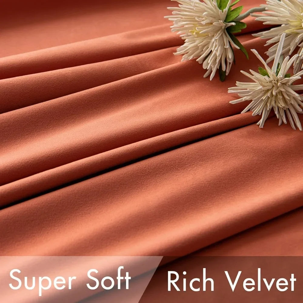 Velvet Long Curtains, 108 Inches