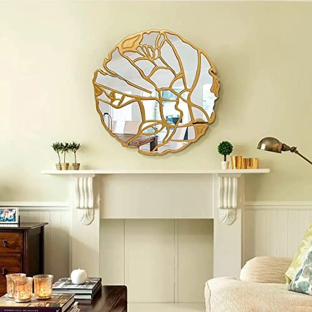 Irregular Golden Frame Wall Mirror