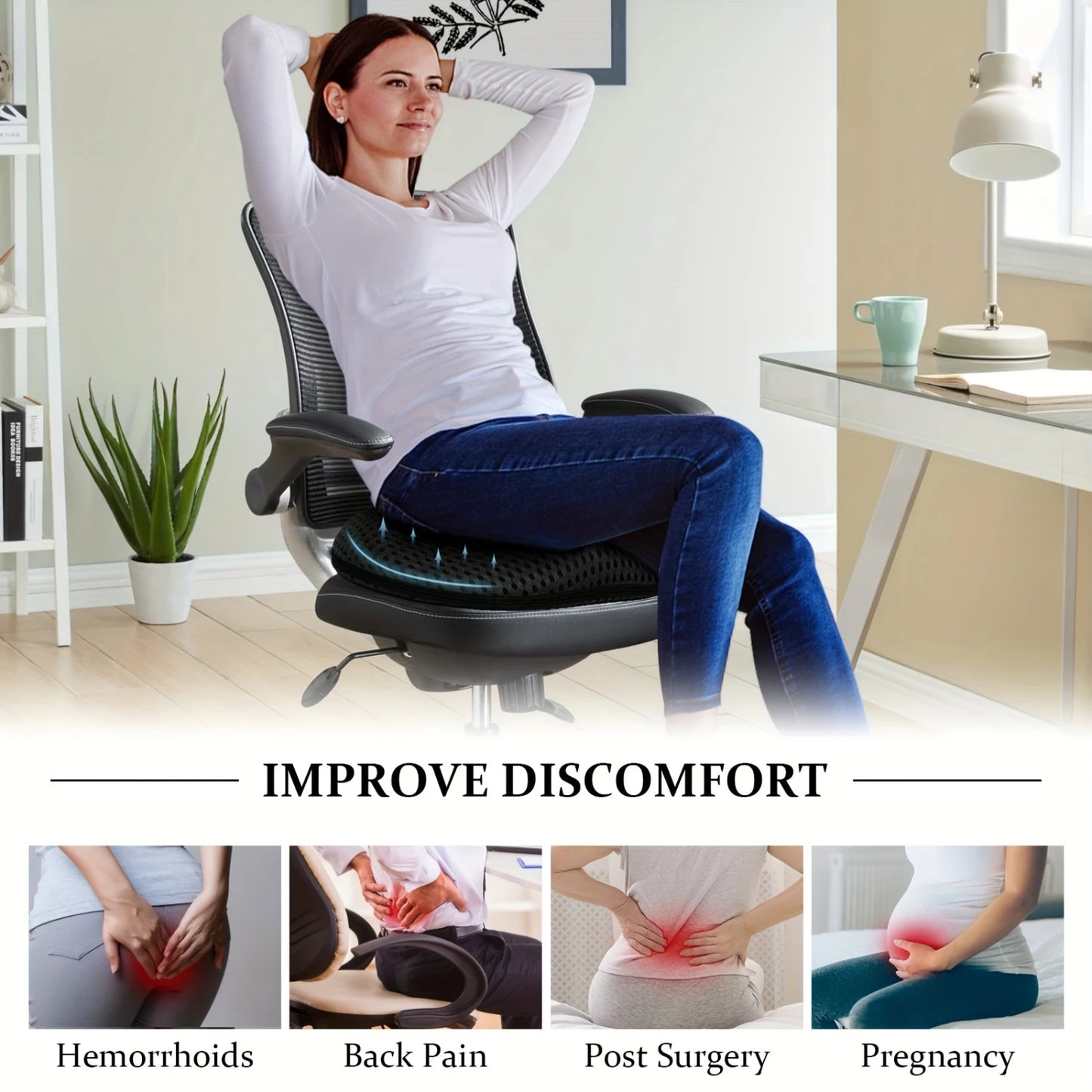 Memory Foam Round Seat Cushion