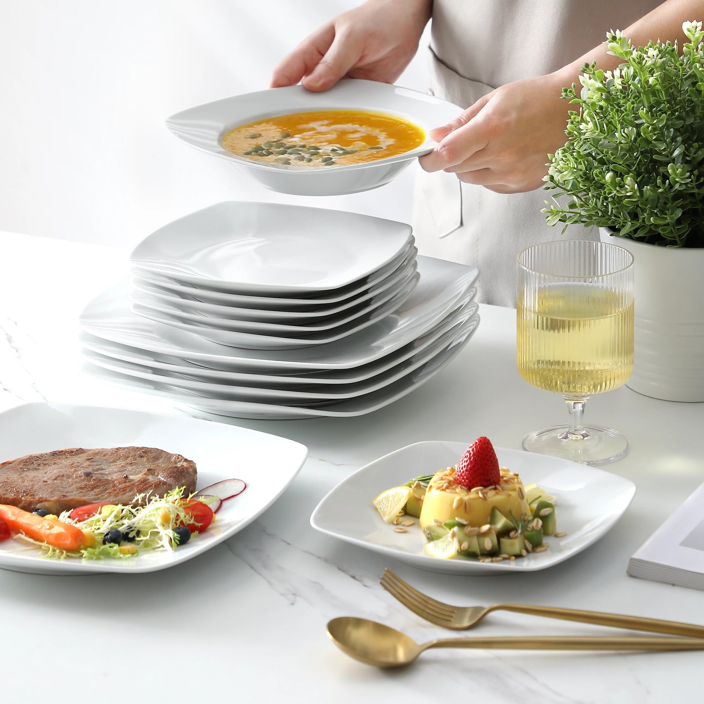 White Porcelain Dinner Set