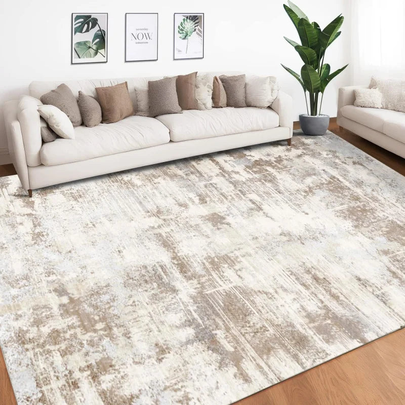 Area Rug Living Room Rugs: 9x12 Indoor Soft Fluffy Rug Abstract Carpet for Bedroom Kitchen Dining Room Floor Washable Plush Thro