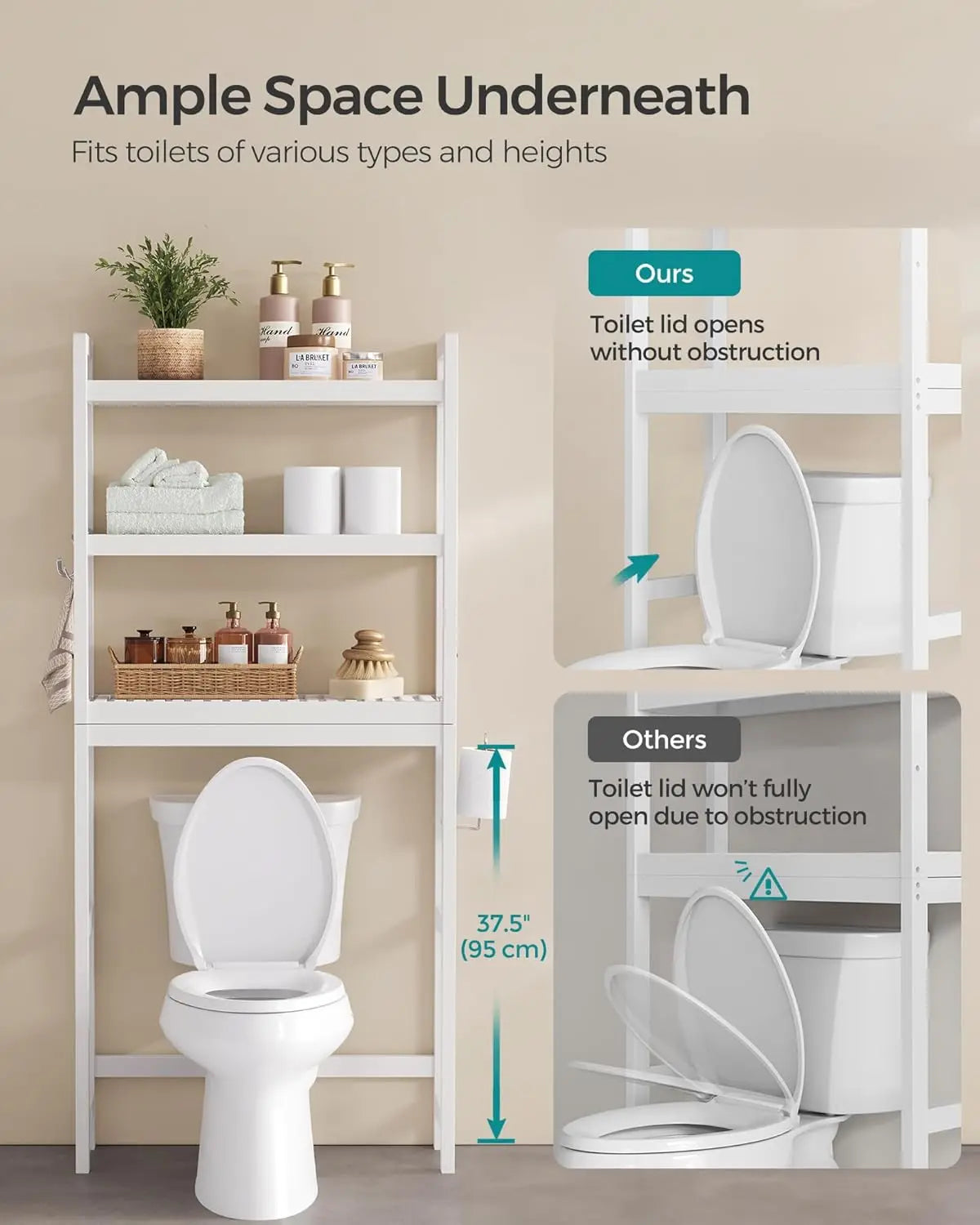 3-Tier Over Toilet Bathroom Organizer