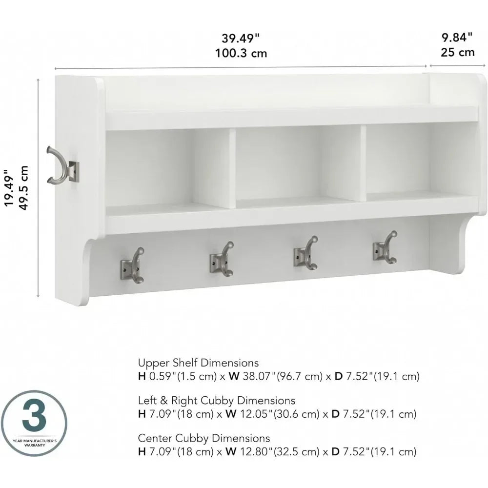 Wall Mounted Coat Rack with Shelf