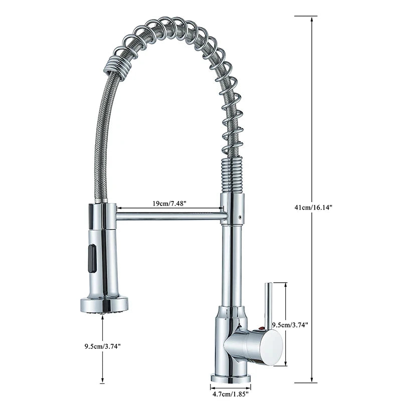 Kitchen Faucets with Stream and Spray Head