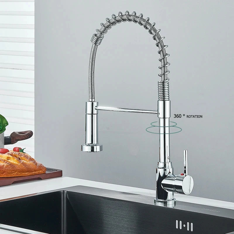 Kitchen Faucets with Stream and Spray Head