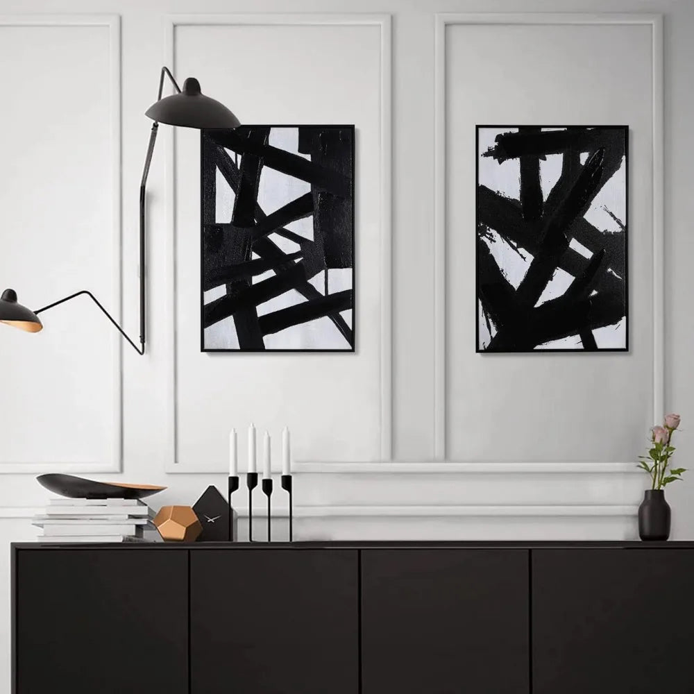 Abstract Wall Art in Black and White