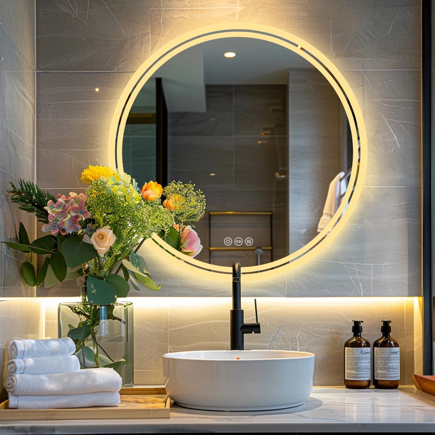 Mirror with LED lights