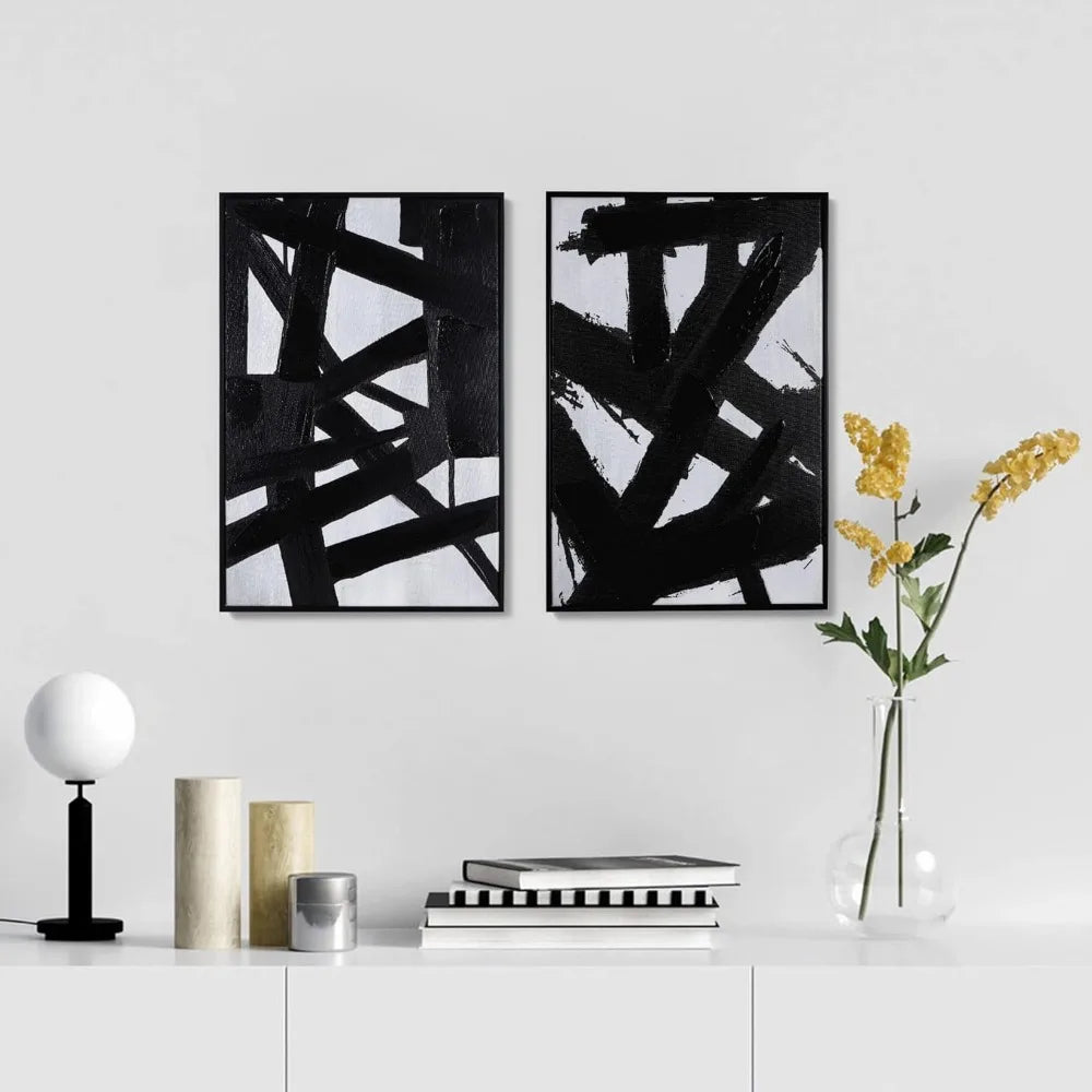 Abstract Wall Art in Black and White