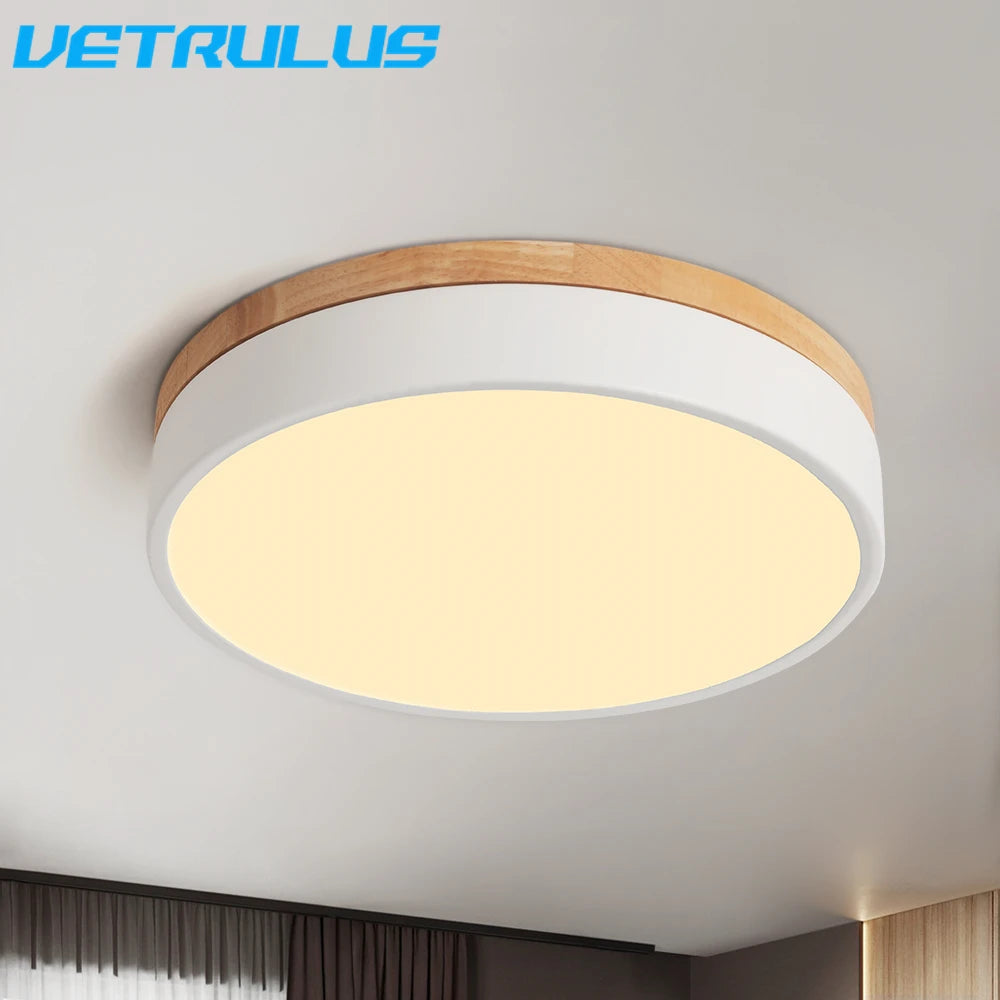 Modern Wooden Led Ceiling Lamp