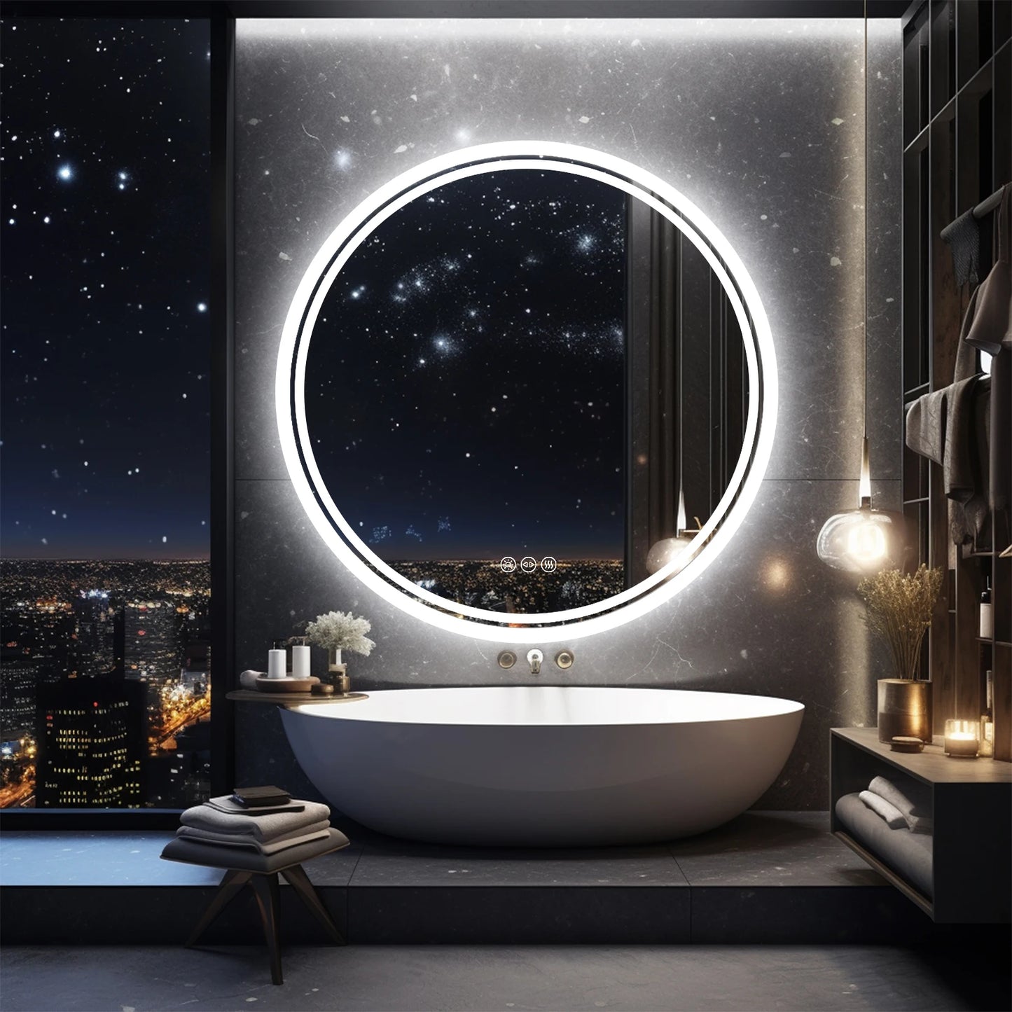 Mirror with LED lights