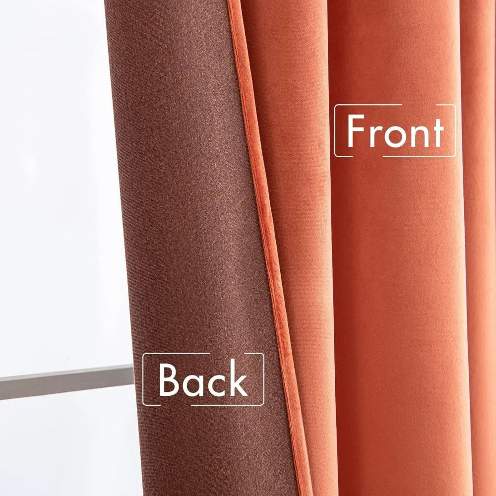 Velvet Long Curtains, 108 Inches